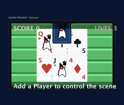 Dealing a card in Duke Jack