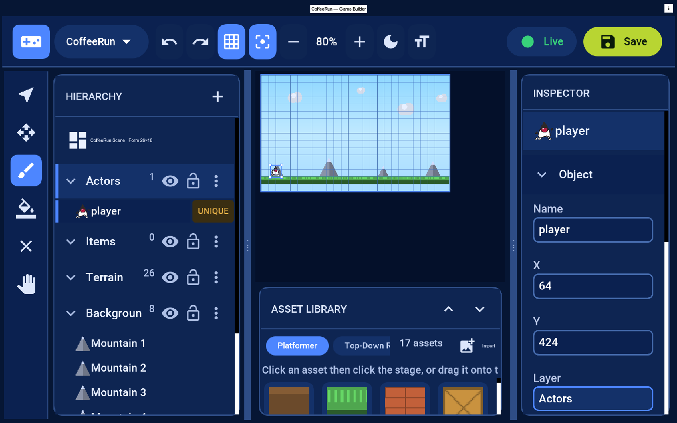 Placing Duke and setting behavior values