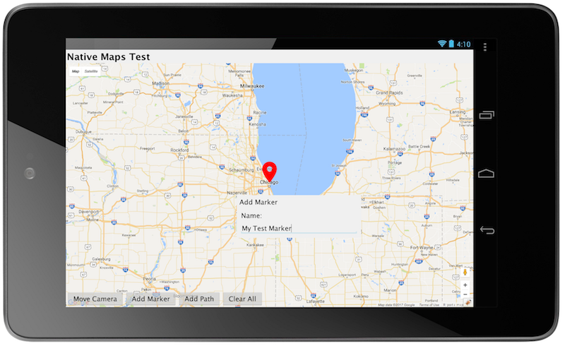 Native Maps Demo App Screenshot