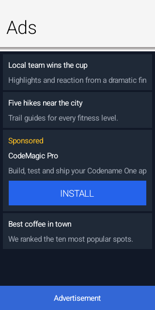 Advertising sample