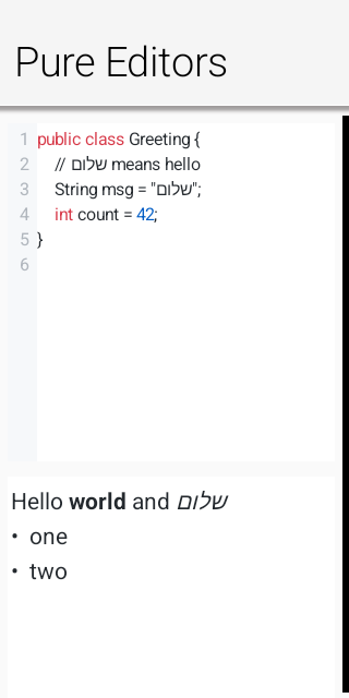 RichTextArea and CodeEditor rendered together