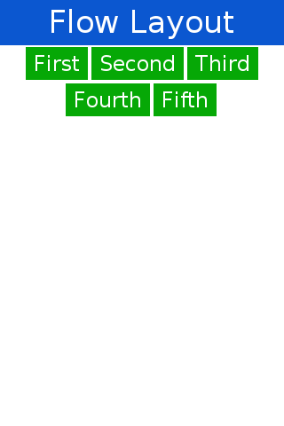 Flow layout aligned to the center