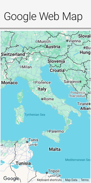 Google Maps rendered cross-platform through WebMapProvider