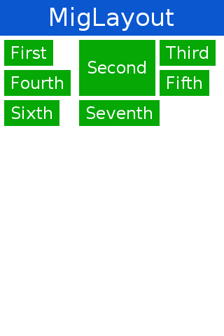 MiG layout sample ported to Codename One